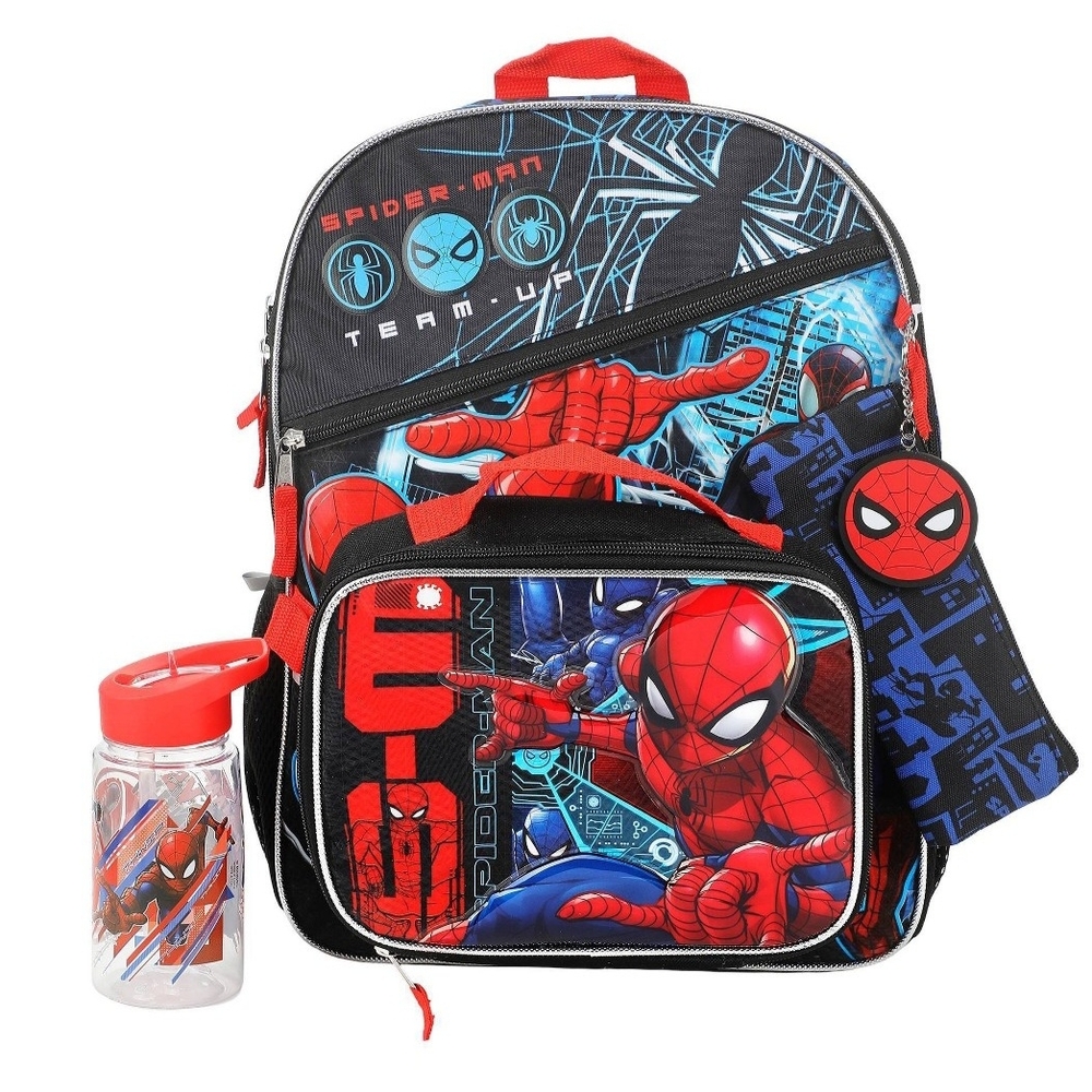 Spider-Man Kids Backpack and Bottle Set - Red and Blue